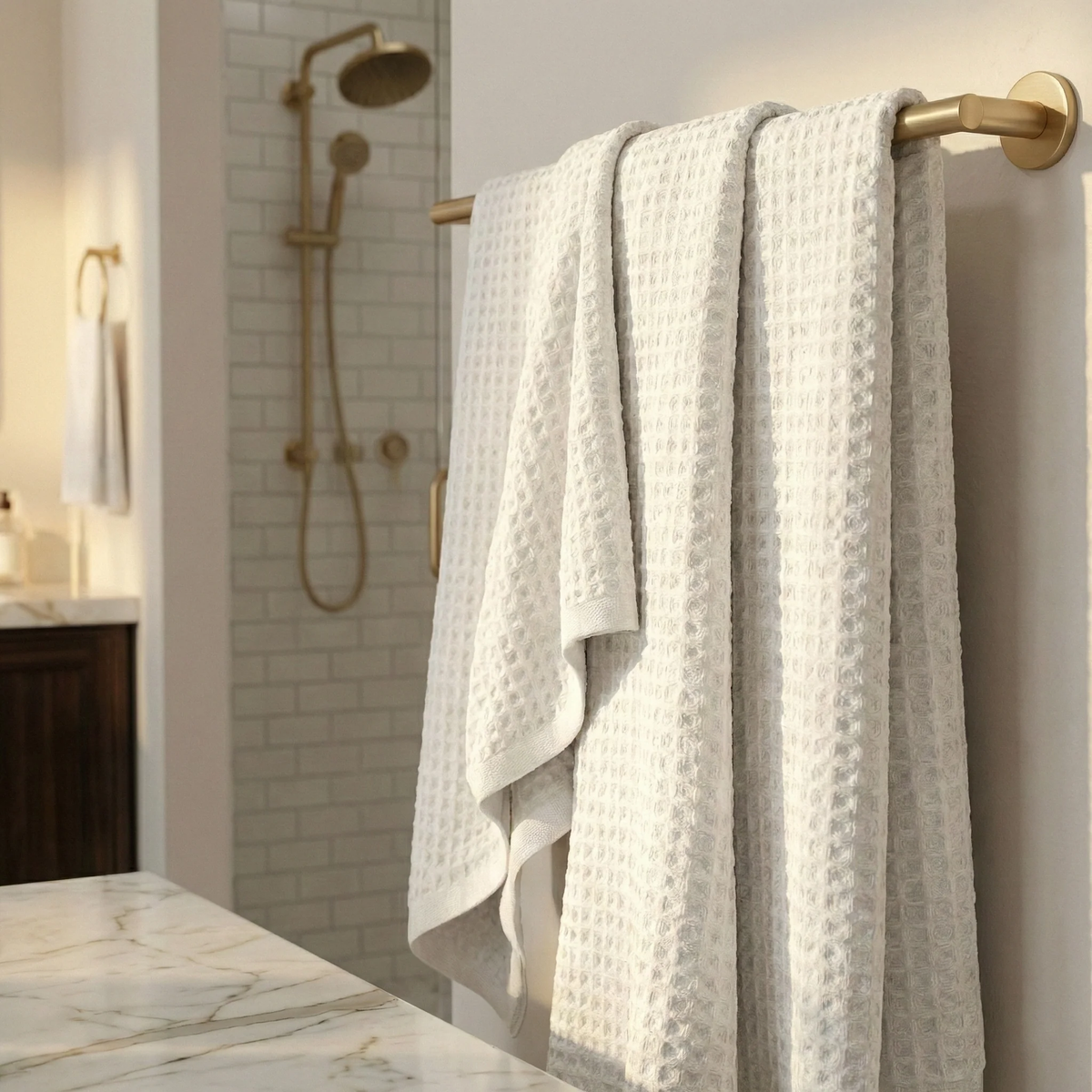 Silverthread towels detail