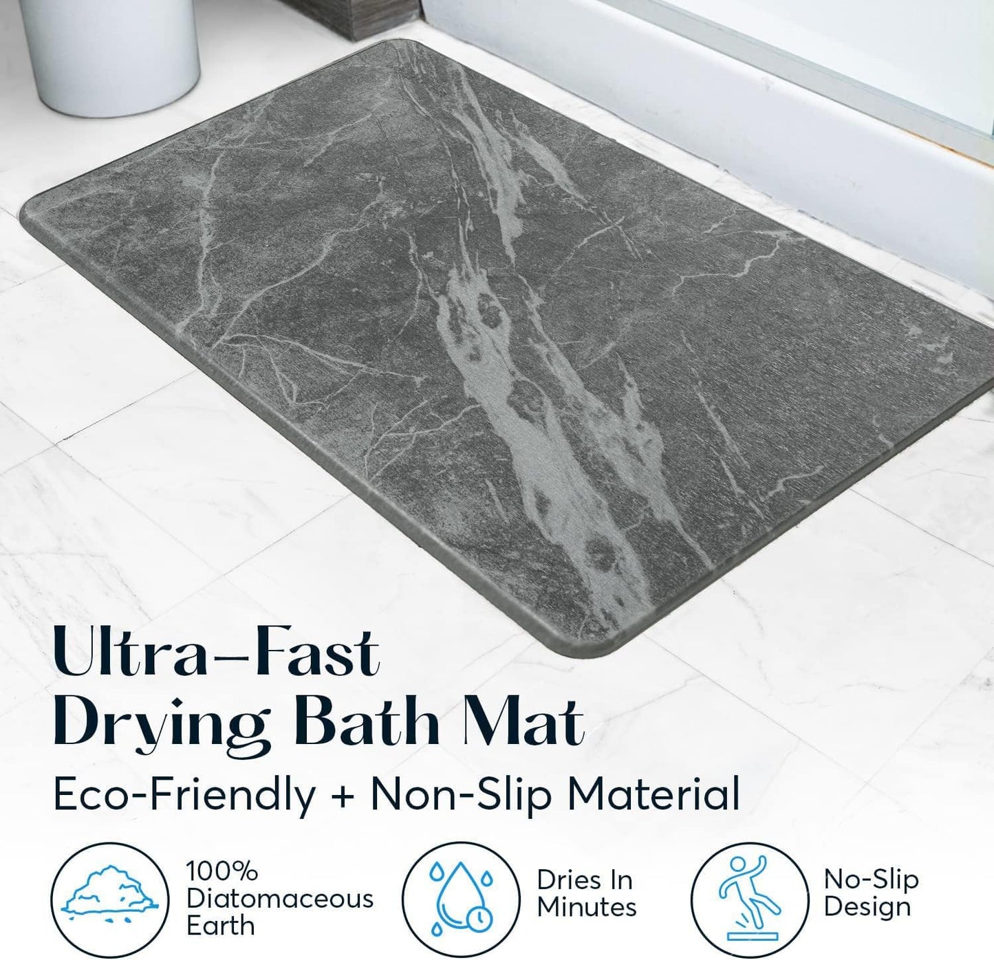 Quick-Dry Stone Bath Mat - Diatomaceous Earth - Latest Technology