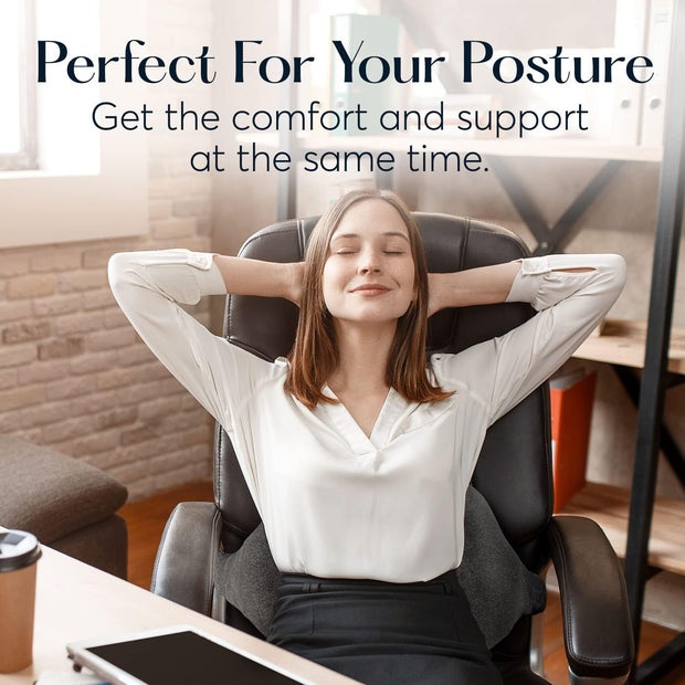  Customer reviews: SUTERA Low Back Pillow - Proper Posture  Lumbar Support Pillow for Office Chair or Car Seat for Back Support,  Superior Memory Foam Cushion for Back Pain Relief from Sitting (