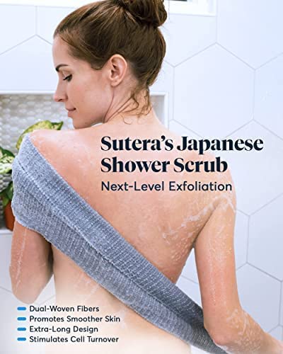 Japanese Shower Back Washcloth Long Body Exfoliating Back
