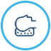 Head resting on memory foam icon