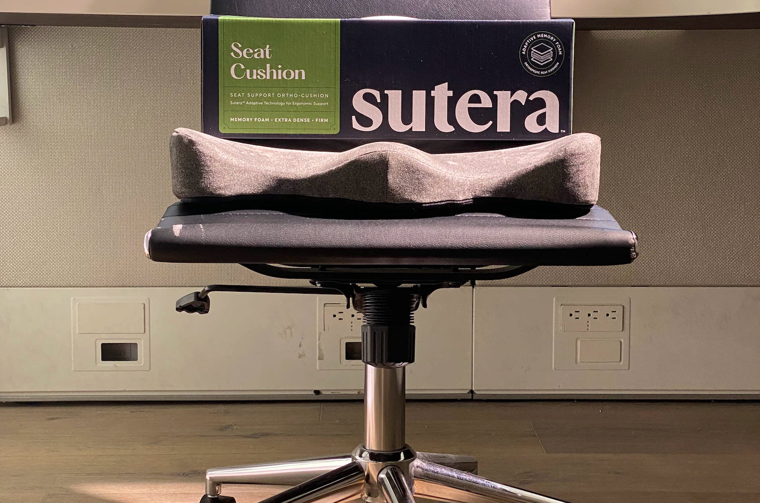 Sutera ortho cushion on a chair.